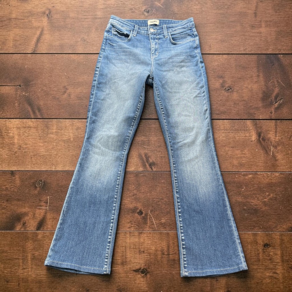L'Agence Selma High Rise Gardena Flare Jeans Blue Size 26 Inseam 30 Made in USA